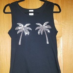 PINK Victoria's Secret Black Sequin Tank